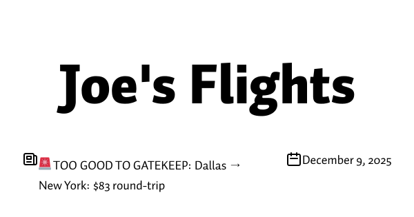 🚨 TOO GOOD TO GATEKEEP: Dallas → New York: $83 round-trip