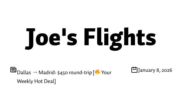 Dallas → Madrid: $450 round-trip [🔥 Your Weekly Hot Deal]