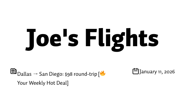 Dallas → San Diego: $98 round-trip [🔥 Your Weekly Hot Deal]