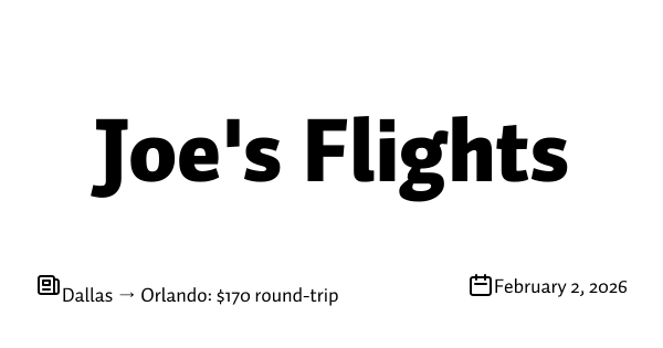 Dallas → Orlando: $170 round-trip