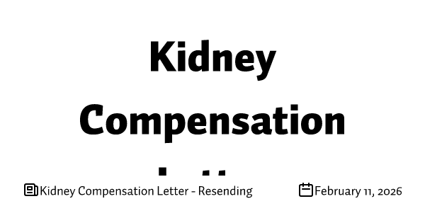 Kidney Compensation Letter - Resending