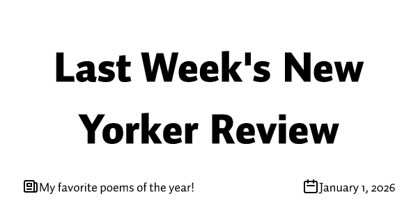 My favorite poems of the year!