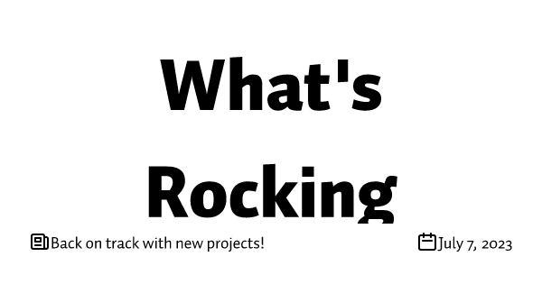 Back on track with new projects!