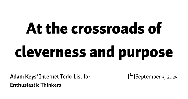 At the crossroads of cleverness and purpose