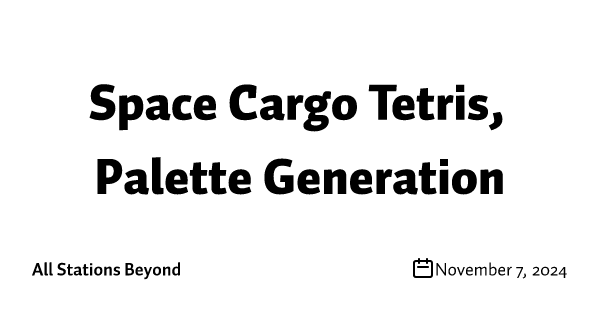Space Cargo Tetris, Palette Generation