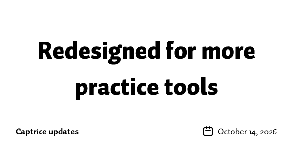 Redesigned for more practice tools