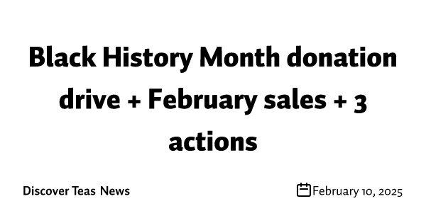 Black History Month donation drive + February sales + 3 actions