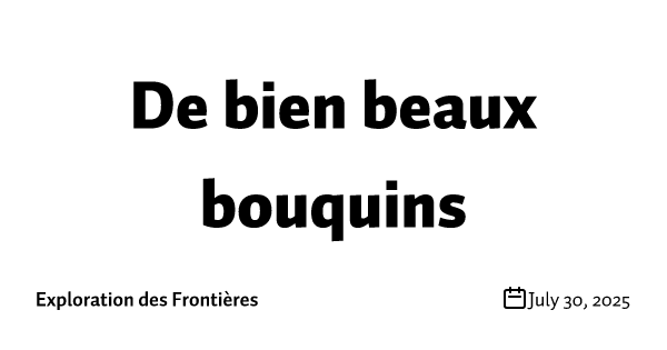 De bien beaux bouquins