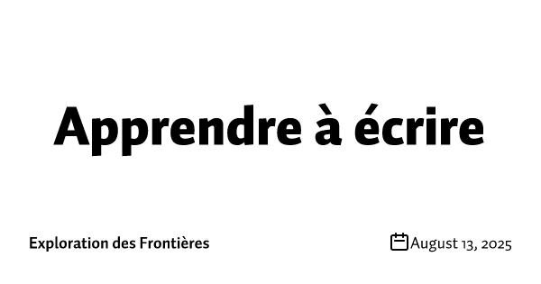 Apprendre à écrire
