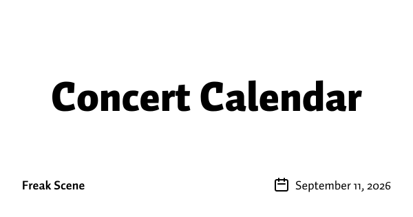 Concert Calendar