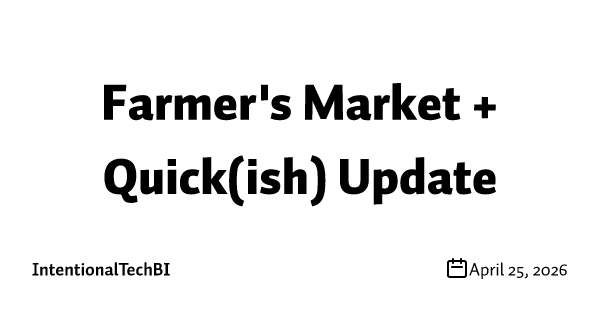 Farmer's Market + Quick(ish) Update