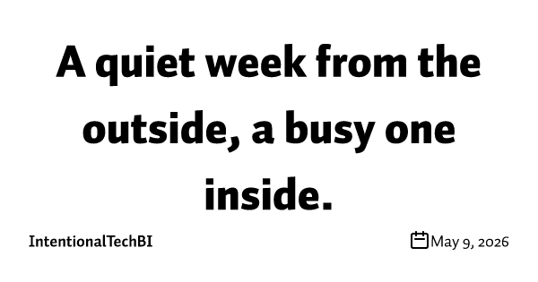 A quiet week from the outside, a busy one inside.