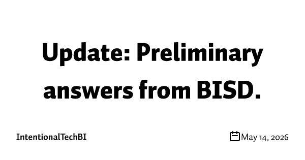 Update: Preliminary answers from BISD.