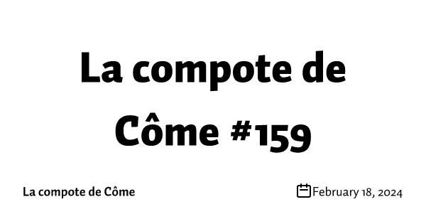 La compote de Côme #159