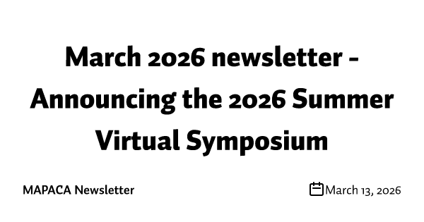 March 2026 newsletter - Announcing the 2026 Summer Virtual Symposium