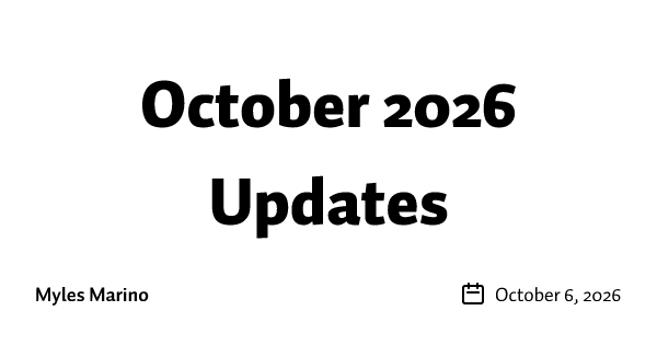 October 2026 Updates