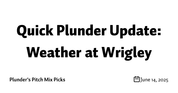 Quick Plunder Update: Weather at Wrigley