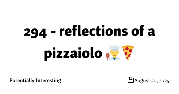 294 - reflections of a pizzaiolo 🧑‍🍳🍕