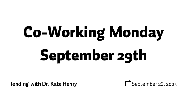 Co-Working Monday September 29th