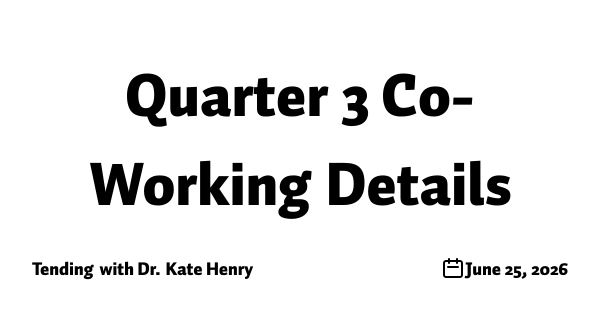Quarter 3 Co-Working Details