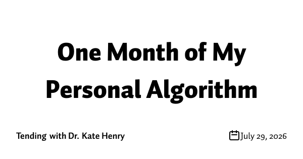 One Month of My Personal Algorithm