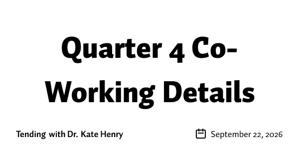 Quarter 4 Co-Working Details