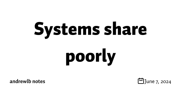 Systems share poorly