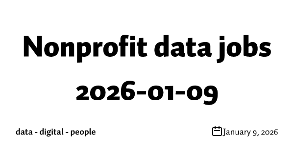 Nonprofit data jobs 2026-01-09