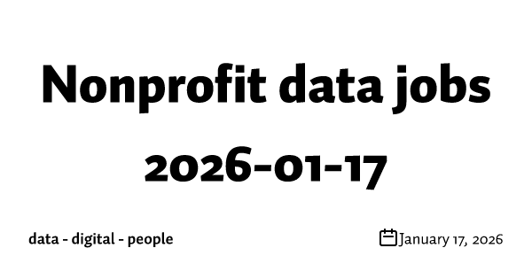 Nonprofit data jobs 2026-01-17