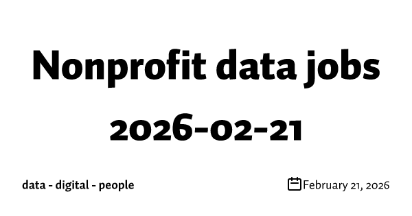 Nonprofit data jobs 2026-02-21