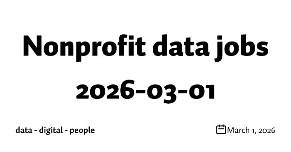Nonprofit data jobs 2026-03-01