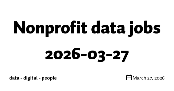 Nonprofit data jobs 2026-03-27
