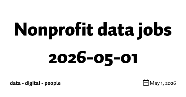 Nonprofit data jobs 2026-05-01
