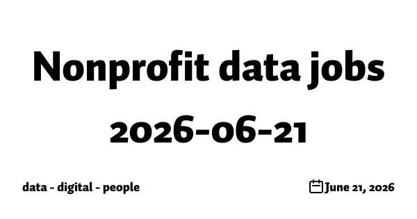 Nonprofit data jobs 2026-06-21