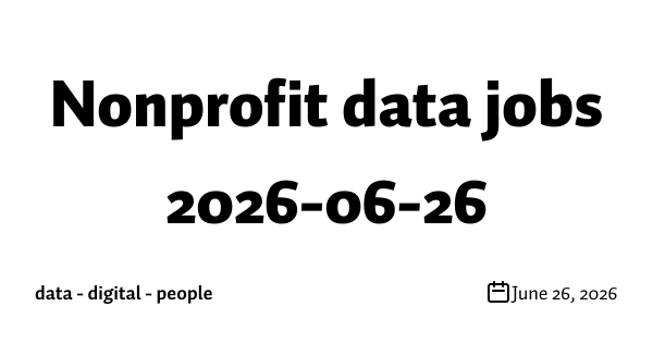 Nonprofit data jobs 2026-06-26