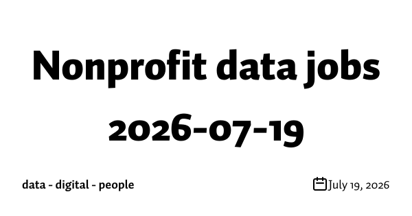 Nonprofit data jobs 2026-07-19