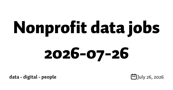 Nonprofit data jobs 2026-07-26