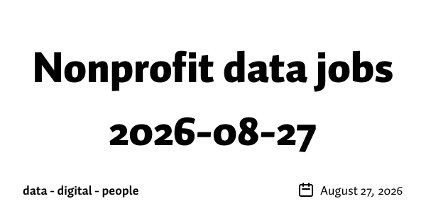 Nonprofit data jobs 2026-08-27