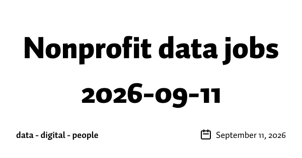 Nonprofit data jobs 2026-09-11