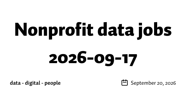 Nonprofit data jobs 2026-09-17