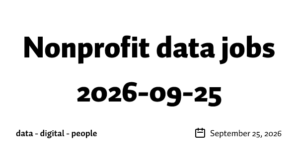 Nonprofit data jobs 2026-09-25