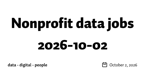 Nonprofit data jobs 2026-10-02