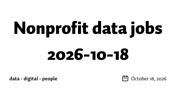Nonprofit data jobs 2026-10-18