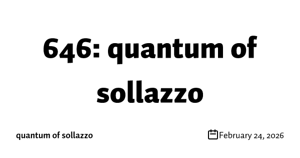 646: quantum of sollazzo