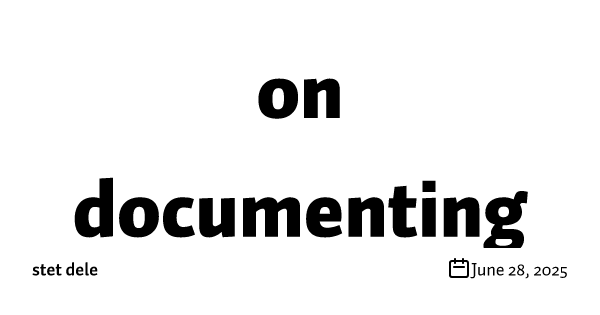 on documenting