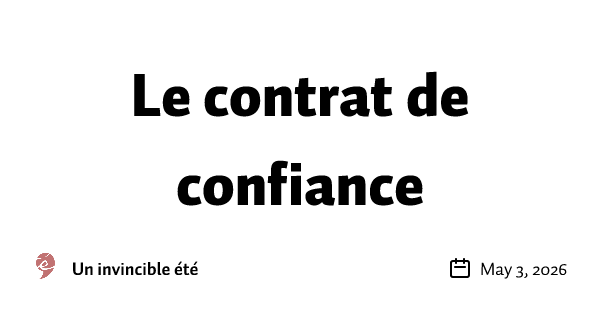 Le contrat de confiance