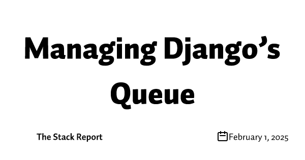 With the Django 5.2 prerelease cycle now in play, eyes can turn to what might come in for Django 6.0. Top of that list is the interface part of django-tasks,... With the Django 5.2 prerelease cycle now in play, eyes can turn to what might come in for Django 6.0. Top of that list is the interface part of django-tasks,...